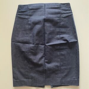 Express pencil skirt navy blue with white pinstripe. Size 00